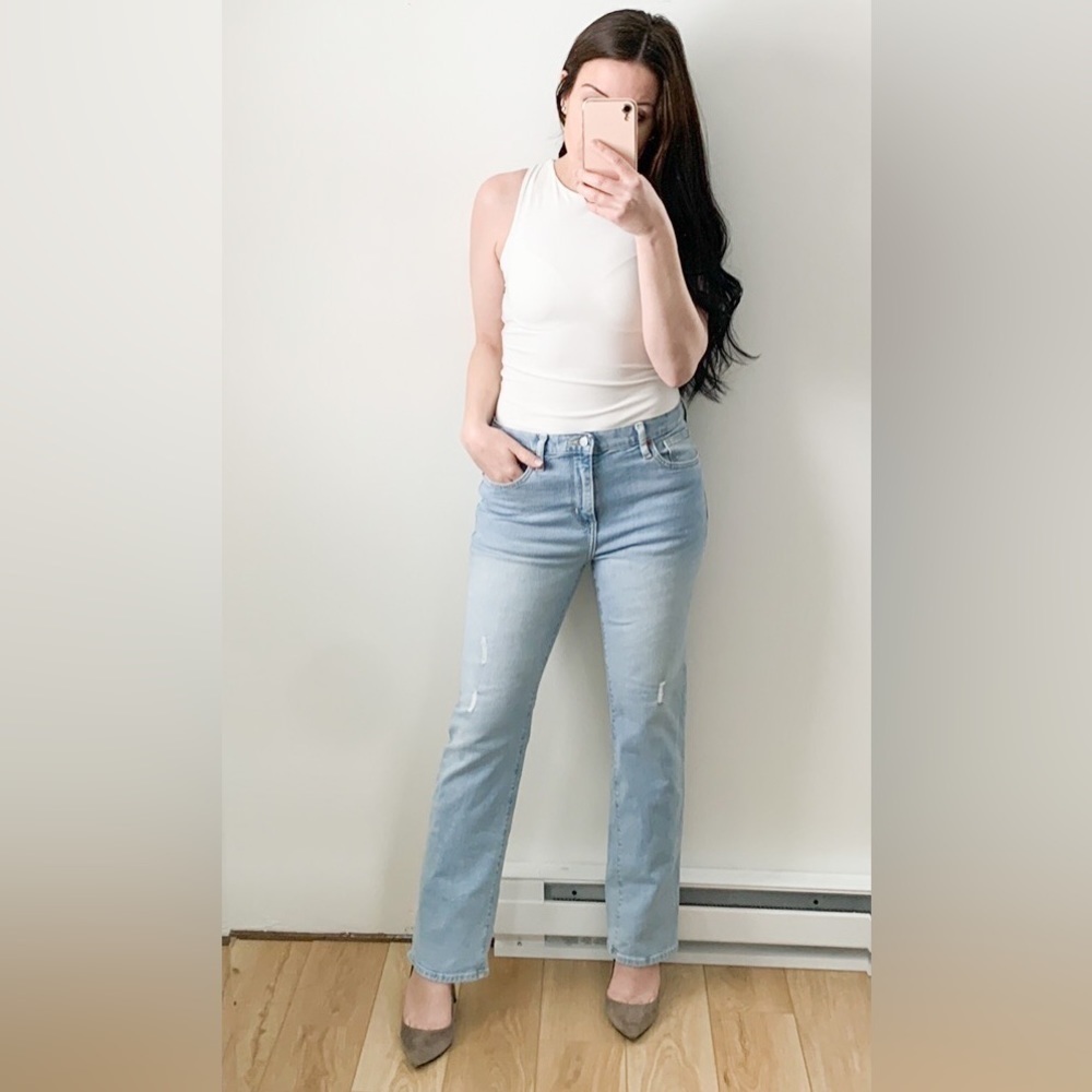 Old Navy Straight Core Light Distressed denim Jeans 16 Husky